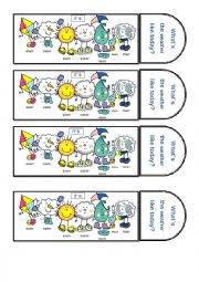 English Worksheet: Weather bookmarks