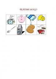 English Worksheet: Teatime Bingo