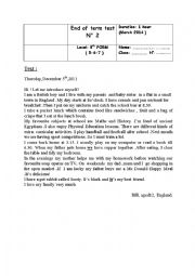 English Worksheet: end of term 8th grade 