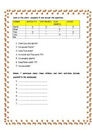 English Worksheet: Simple Present