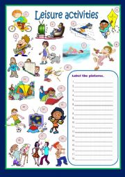 English Worksheet: LEISURE ACTIVITIES