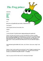 English Worksheet: The Frog prince, Play script