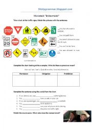 English Worksheet: Traffic rules - Movie task