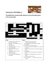 English Worksheet: Eating Out ( Group Session)