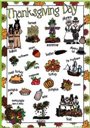 English Worksheet: Thanksgiving Day POSTER