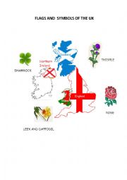 English Worksheet: flags and symbols