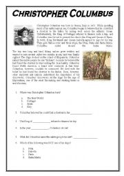 English Worksheet: Christopher Columbus