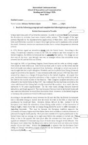 English Worksheet: Reading and Writing-Final TEST