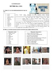 English Worksheet: Notting Hill film worksheet