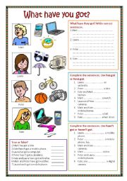 English Worksheet: Have got / Has got.