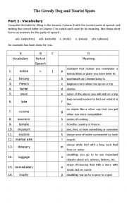 English Worksheet: Vocabulary and Proofreading Exercise