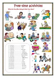 English Worksheet: Free time activities.