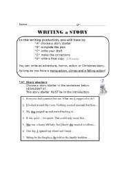 English Worksheet: Writing a story
