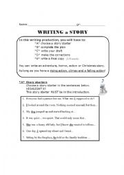 English Worksheet: Writing a story