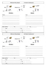 English Worksheet: Present Continuous