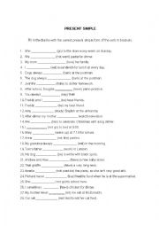 English Worksheet: Present Simple Exercises