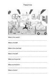 English Worksheet: Prepositions