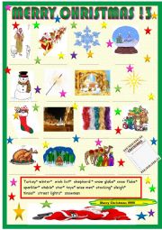 English Worksheet: Christmas pictionary and matching activity 3
