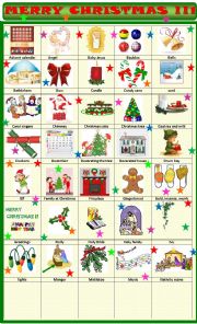 English Worksheet: Merry Christmas :pictionary 1