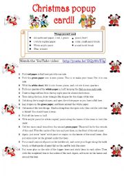 English Worksheet: Christmas popup card