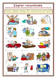 English Worksheet: Daily routines.