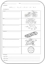 English Worksheet: Toys 