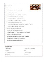 English Worksheet: Friends Thanksgiving episode