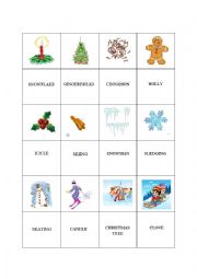 English Worksheet: winter domino part 1.