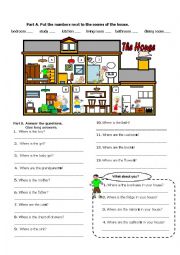 English Worksheet: ROOMS IN THE HOUSE