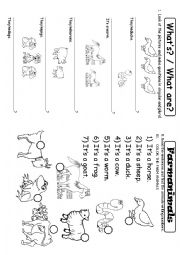 English Worksheet: Farm animals vocabulary