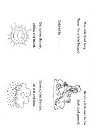English Worksheet: Little seed song (to the tune of Im a little teapot)