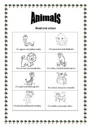 English Worksheet: Animals in the Jungle