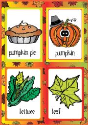 English Worksheet: Thanksgiving FLASHCARDS 2 - 2