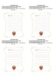 English Worksheet: My perfect menu