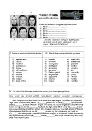 English Worksheet: adj3ctives