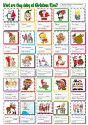 English Worksheet: What are they doing at Christmas Time?