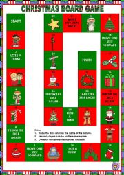 English Worksheet: Christmas Boardgame