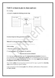 English Worksheet: lincolin speech   we learn to give to share to care