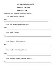 English Worksheet: PUNCTUATION