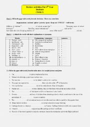 English Worksheet: Review activities (language) Term 1 BAC pupils.