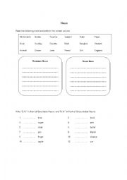 English Worksheet: Nouns