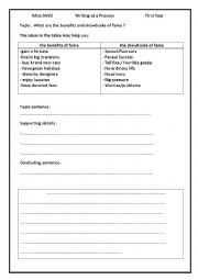 English Worksheet: WRITING FAME