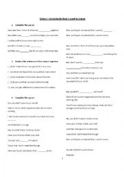 English Worksheet: Somebody that I used to know