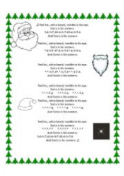 English Worksheet: Santa is his name-o Lyrics