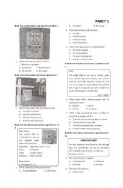 English Worksheet: National test exercise