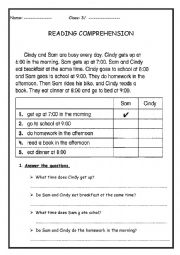 English Worksheet: Reading Comprehention 