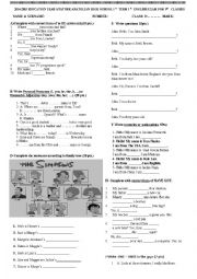 English Worksheet:  9 grade test