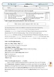 English Worksheet: Review for 8 th form