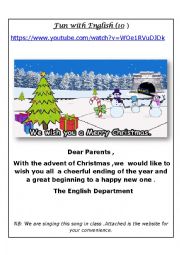 English Worksheet: Christmas song with  lyrics