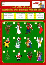 English Worksheet: Christmas: matching exercise_1